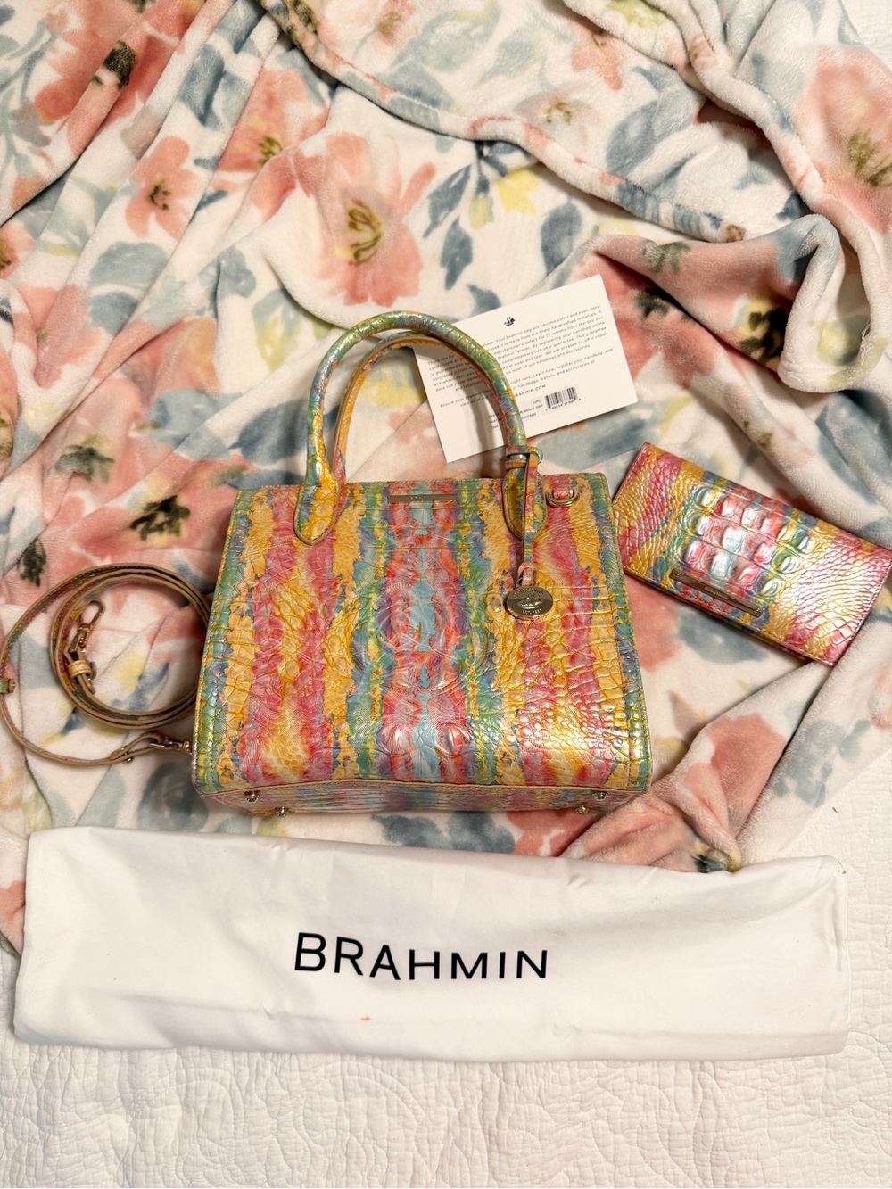 Brahmin purse & wallet Small Caroline- Saltwater Taffy Melbourne croc